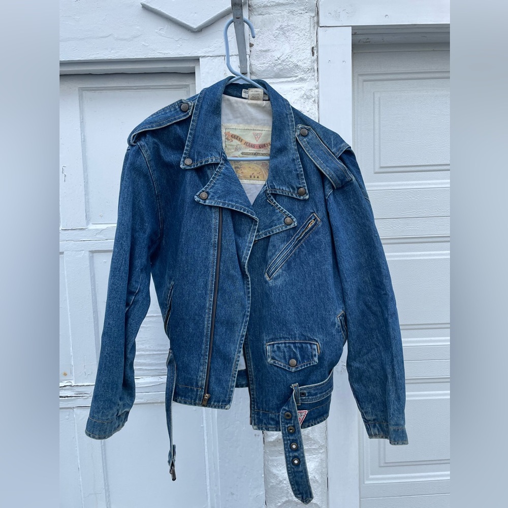 Vintage Guess Marciano Back To The Future Guess 2 Tone Denim Jean Jacket Medium